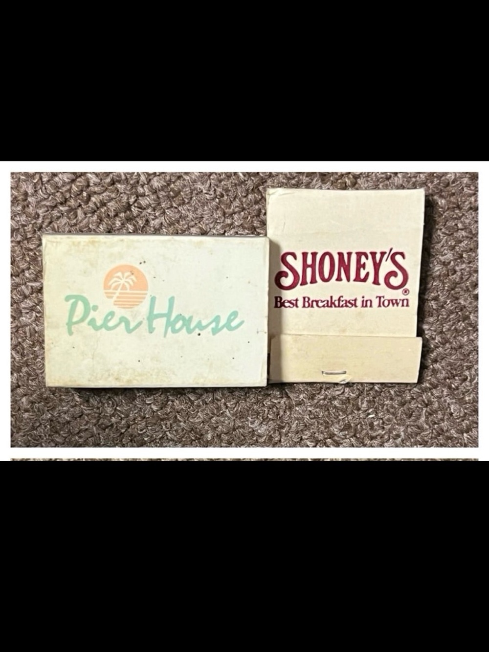 Vintage Pier House Matchbox & Shoney’s Inn Matchbook Unstruck & All Matches